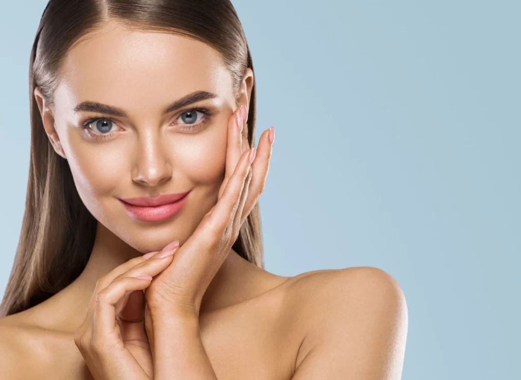 Woman with glowing, smooth skin and soft smile, showing benefits of wellness testing in Powell, WY.